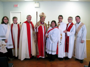 Bishop and Clergy present at Rev. Esther's ordination